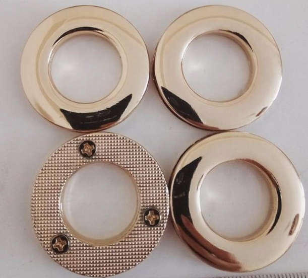 Nickel And Rose Gold Stainless Steel Eyelet Curtain Rings Double Side Screw Eyelet Oudi Metal Grommet Eyelet For Sale