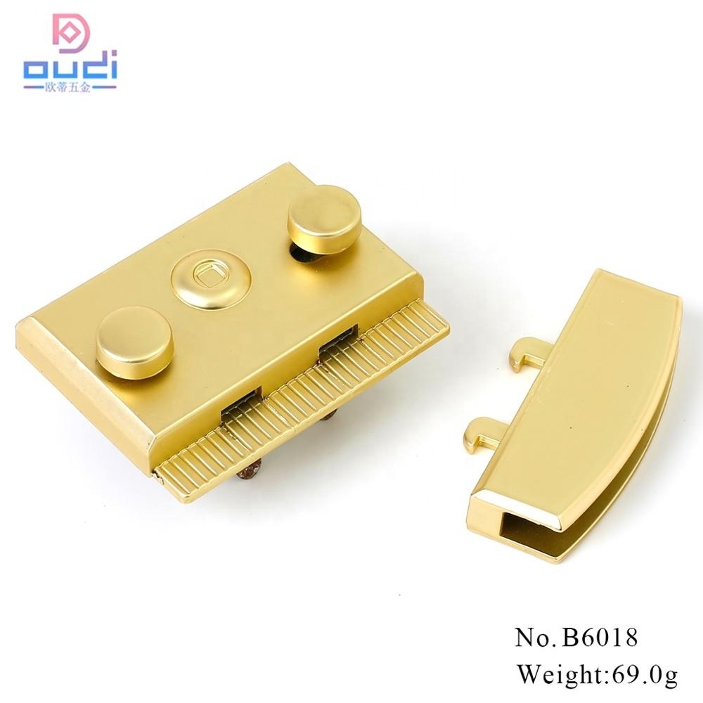 Luxury Light gold Metal Clasp Lock Two Pieces Metal Clip Handbag Hardware Lock