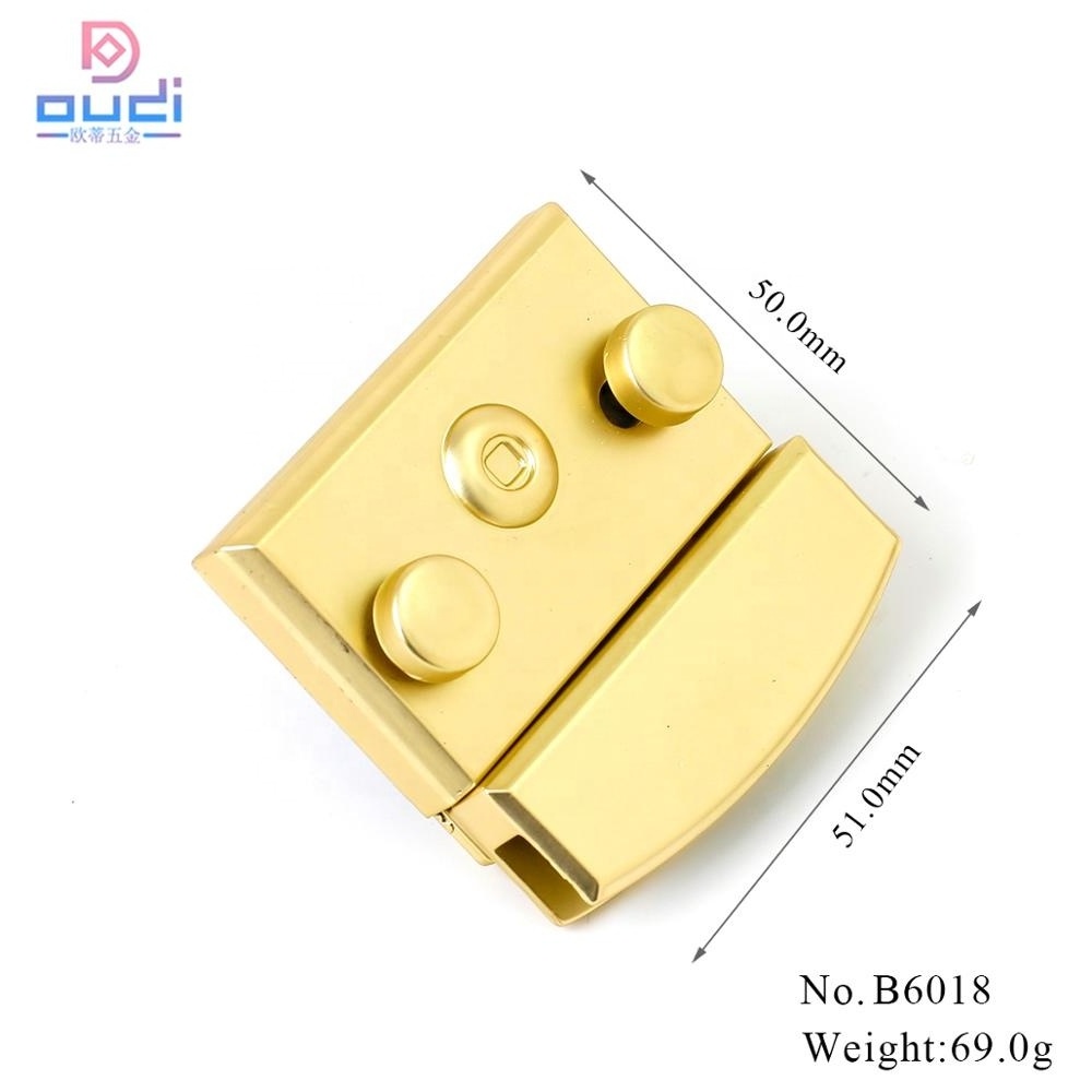 Luxury Light gold Metal Clasp Lock Two Pieces Metal Clip Handbag Hardware Lock