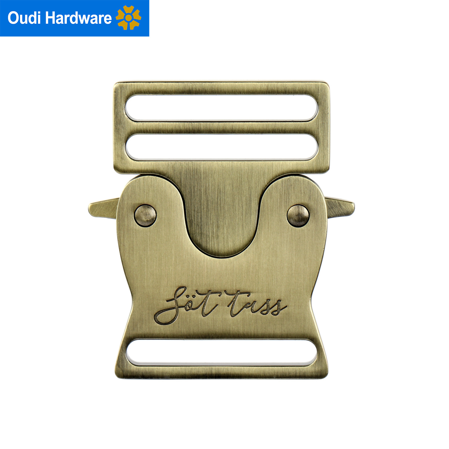 Wholesale Antique Brass Brush Curved Quick Release Belt Buckle Zinc Alloy Metal Side Release Buckles