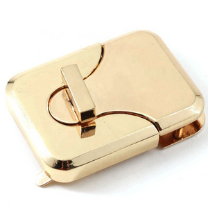 Light Gold Color Purse Lock Zinc Alloy Bag Accessories Turn Lock For Handbag