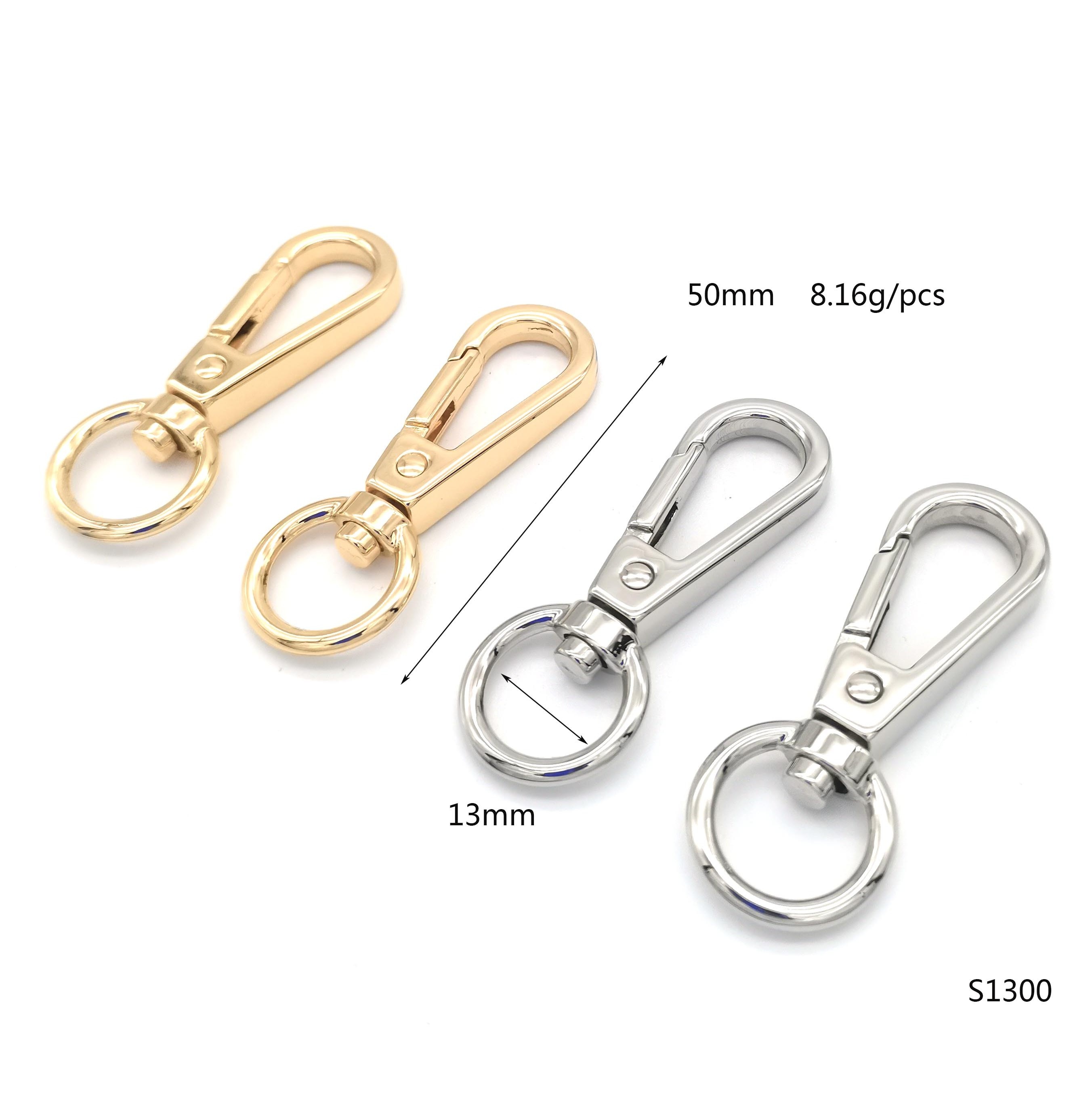 Swivel Metal Key Chain Hook Spring Snap Hook For Handbag Metal Accessories For Leather Metal Bag Clasp Purse Hardware