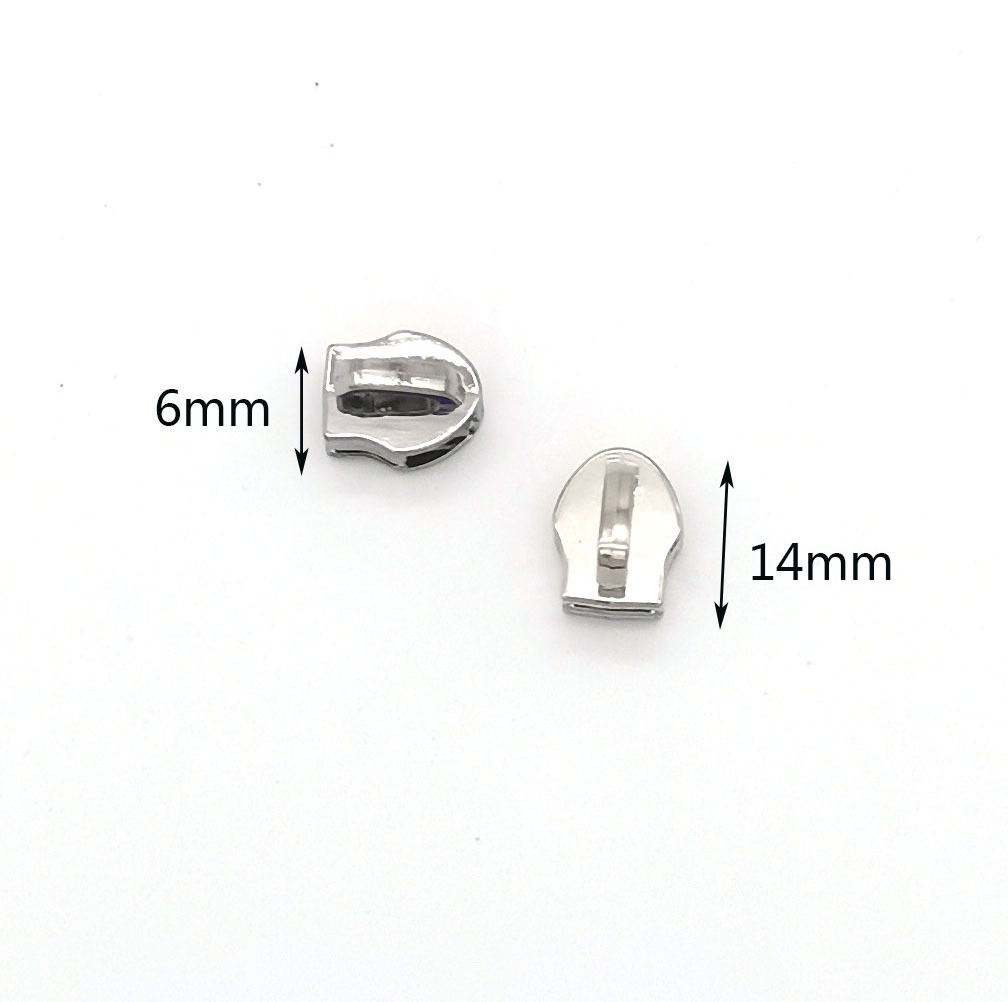 #5 Custom Metal Zipper Sliders For Nylon Tape Engraved Logo Luggage Zipper Slider Puller Set For Garments