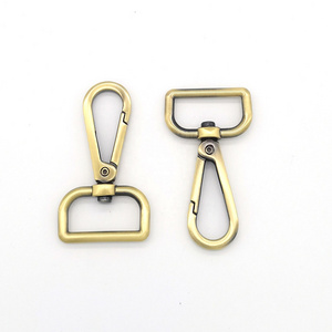 Swivel Eye Snap Hooks Bolt Spring Snap Hooks For Purse Antique Brass Snap Hook For Handbag Durable Purse Hardware Bag Clasps