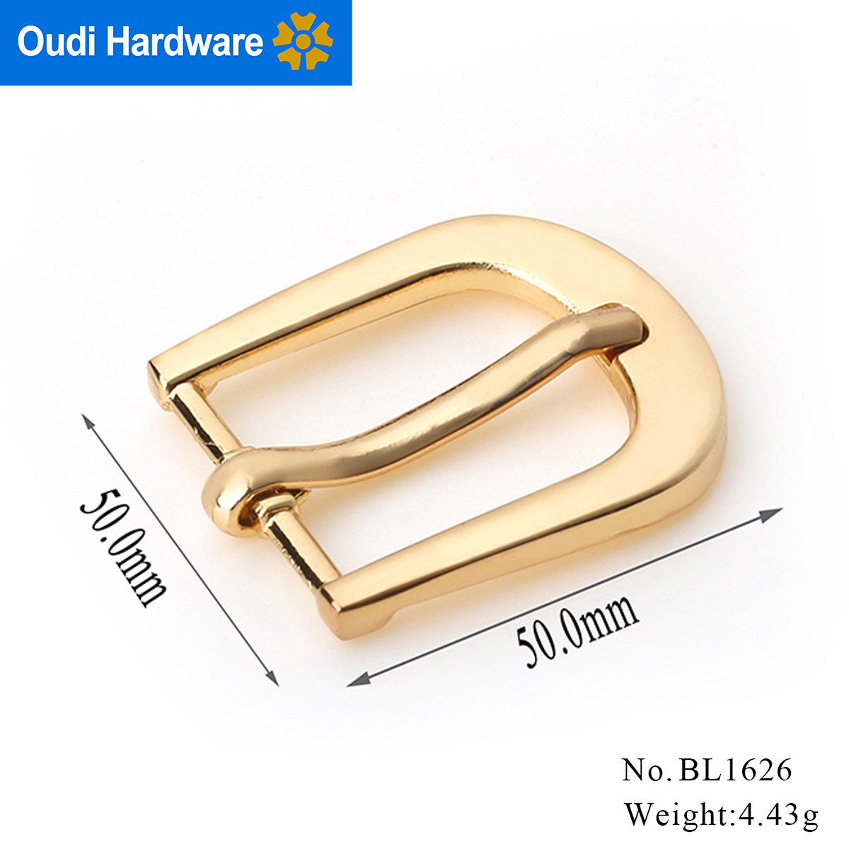 light gold plating adjustable 45mm belt buckle metal pin buckle zinc alloy pin belt buckle