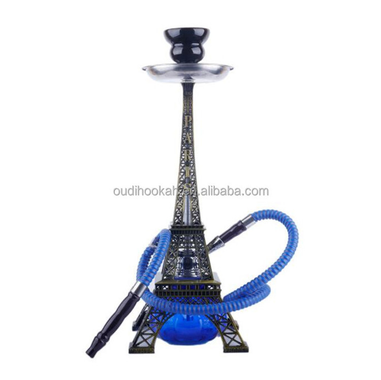 2022 Buy Modern Eiffel Tower Arab Portable Colorful Glass Shisha Hookah  Metal Model With Led