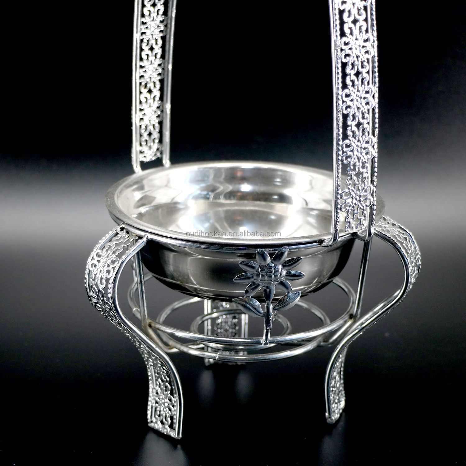 Tall Holder NICE  Silver Flower Smoke Coal   Basket Hookah Charcoal Holder 43cm 35.5cm