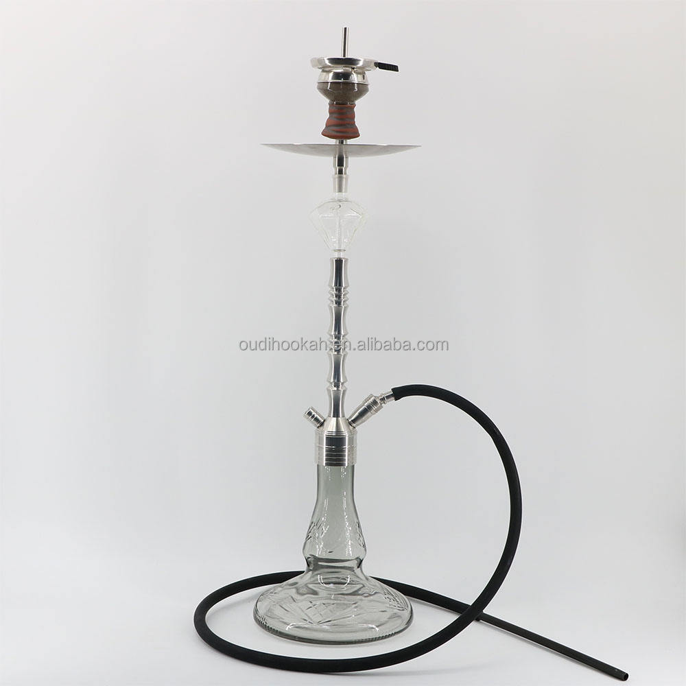 2022 OUDI Hookah Factory Hookah Stainless Steel Shisha Glass Water Pipe Oil Filter Glass Smoking Set