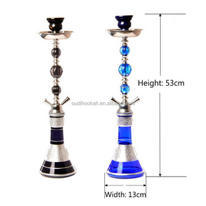 Hottest Factory Shesha Competitive Price Metal Shisha Hookah Two Hoses Normal Medium Chicha Pipe