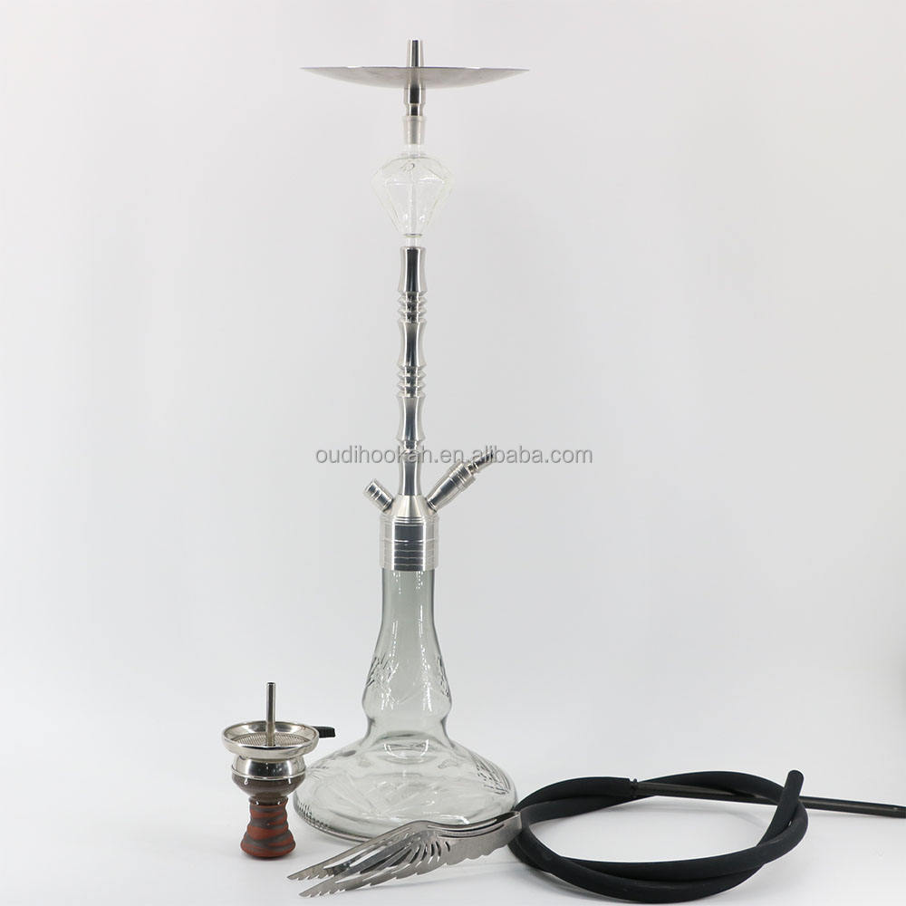 2022 OUDI Hookah Factory Hookah Stainless Steel Shisha Glass Water Pipe Oil Filter Glass Smoking Set