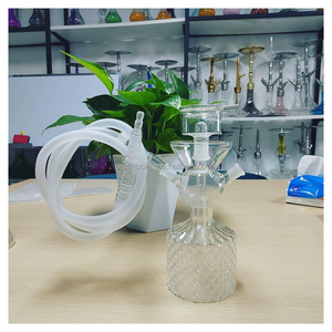 Wholesale New All Glass Shisha Hookah Glass PIpe Sheesha Smoking With Leather Bag Hookah Accessories