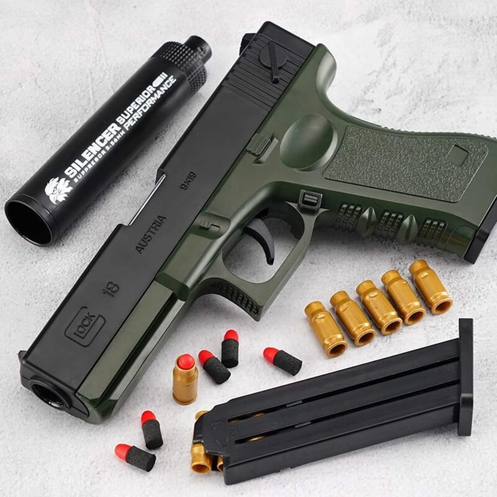 Hot selling G18 Soft Bullet Toy Gun Soft Bullet Pistol with Ejection Pistol Toys Foam Blaster for Kids