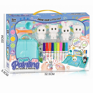 Creative Toys Doodle Drawing Bathtub DIY Painting Animal Coloring Bath Paint Your Toy Kit for Kid Reusable Coloring Animal Toy