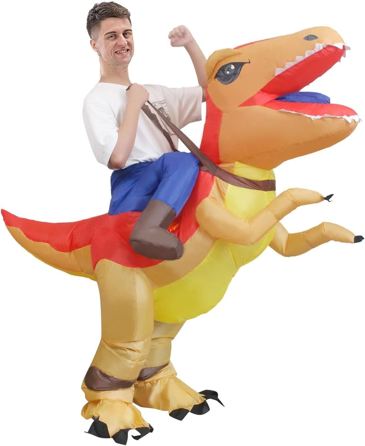 Funny Animal Adult Games Performance Costume Stage Cosplay Children's Mount Halloween Inflatable Dinosaur Costume