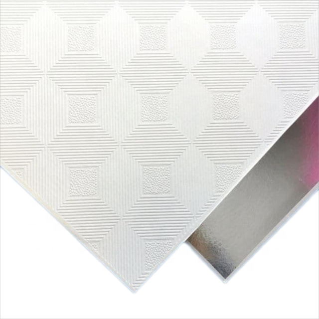 Pvc Vinyl Laminated Gypsum Board Modern Designs Decorative Ceiling Panel Waterproof False Ceiling Tiles