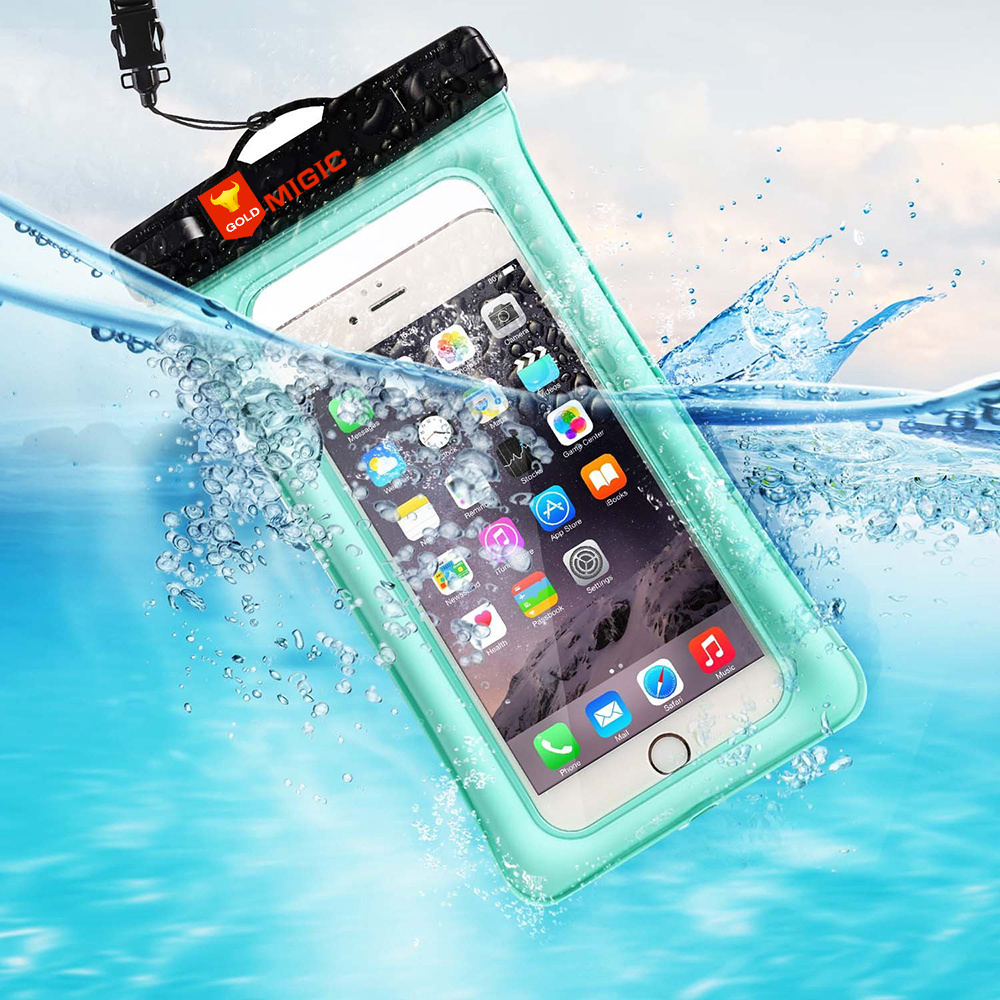 Customized Logo IPX8 Swim Universal PVC Floating Waterproof Cell Mobile Phone Case Bag Pouch for iPhone 13 Pro Max