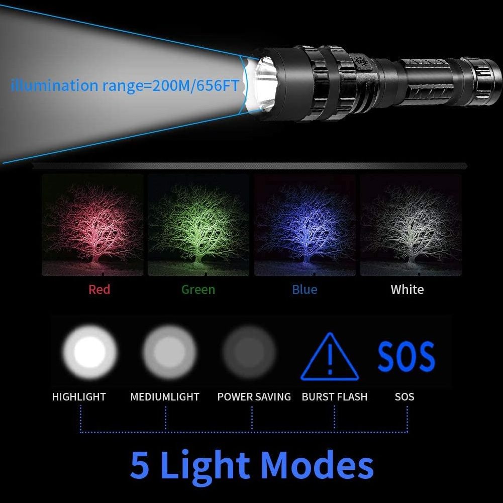 Wholesale Factory Small High Lumen Tactical Flashlight USB Rechargeable Torch Light 5 Modes Hunting Flashlight