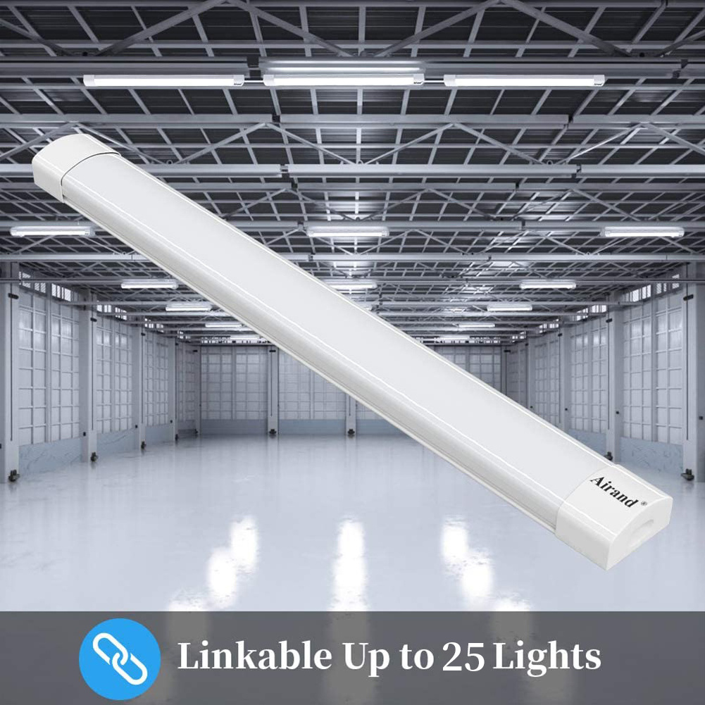 2FT Waterproof IP66 Emergency Linear 18W LED Triproof Light Fixture Batten Light LED Tube For Supermarket Office