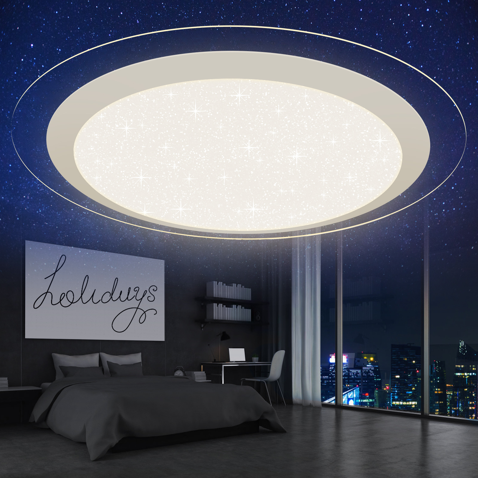 Home Lighting Fixture 40W Star Sky Ceiling Lamp Flush Mount Ceiling Light 4000K 5000K Crystal Ceiling Lights