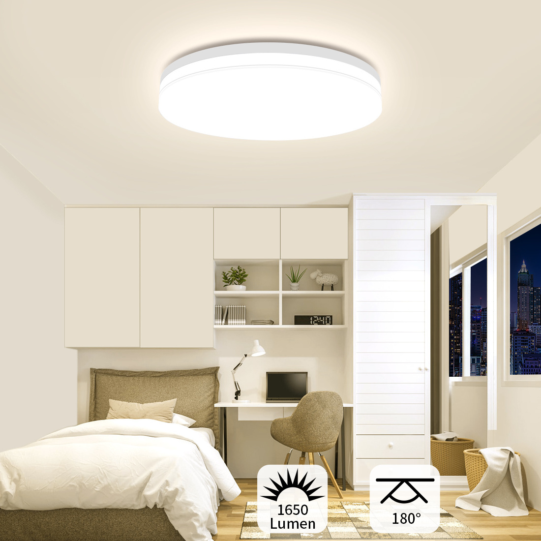 Factory price Modern 18w 4000k natural lighting ceiling lamp fixture 9.4 inch flush mount light bedroom ceiling light