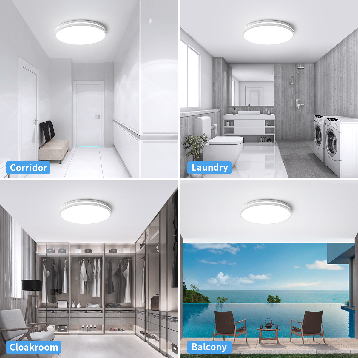 Customized 20W 24W Modern Simple Ceiling lights Fixture Round Panel light home lamp for Living Room Bedroom Bathroom