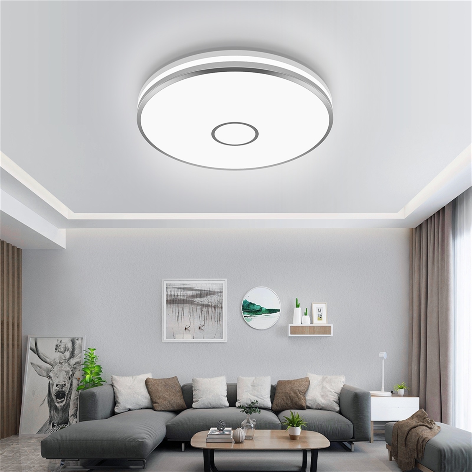 Airand LED Ceiling Light Fixture, 15 Inch Flush Mount Ceiling Light, 40W 3800LM for Bedroom Kitchen Living Room Bathroom Hallway