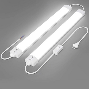 Plug and Play Linkable Waterproof LED Tube Light 2FT 18W 5000K with Switch Cord Easy Installed on Ceiling or Wall Without Wiring