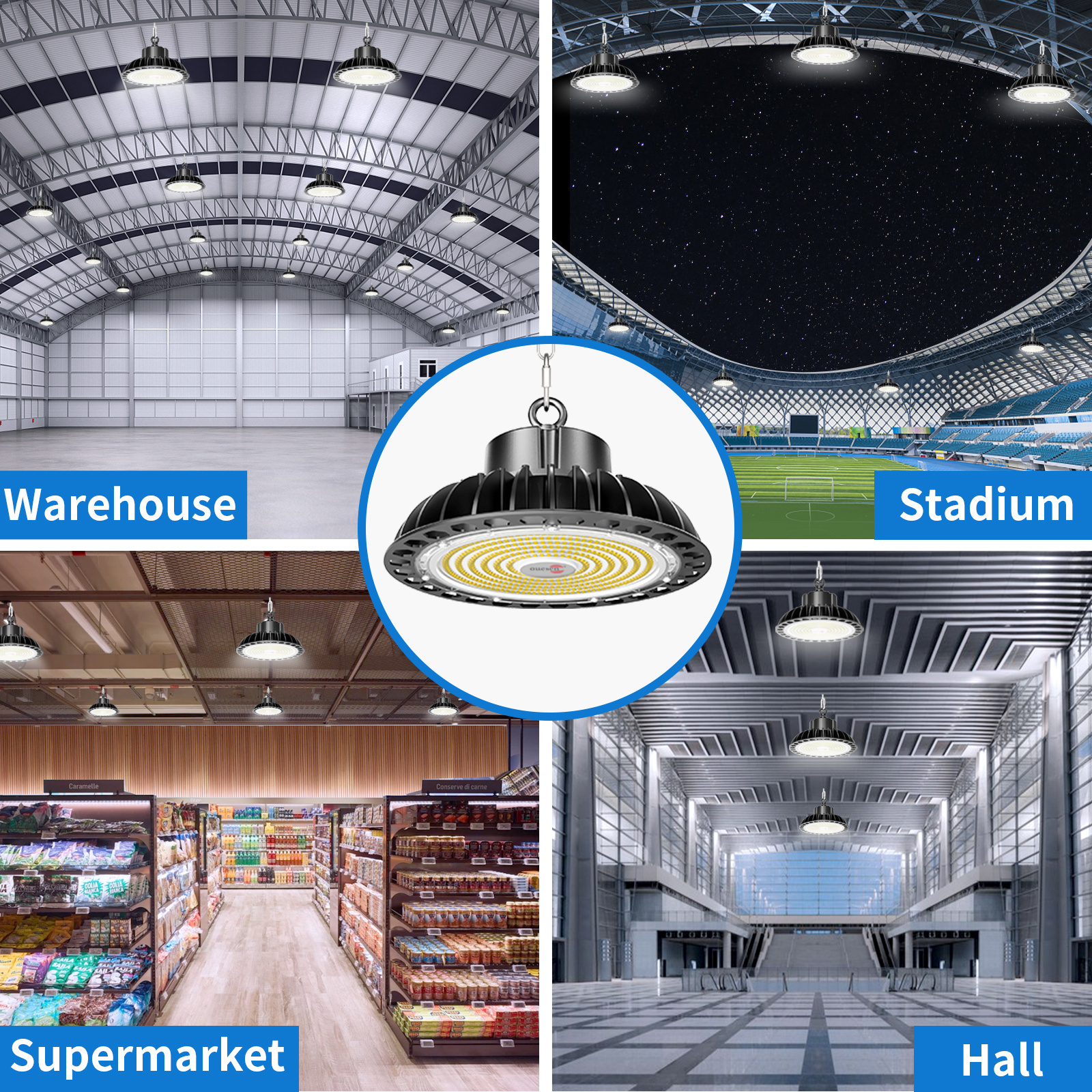 200W LED High Bay Light UFO Commercial Lights Industrial Shop Light 5000K 28000LM  for Warehouse Workshop Garage Factory