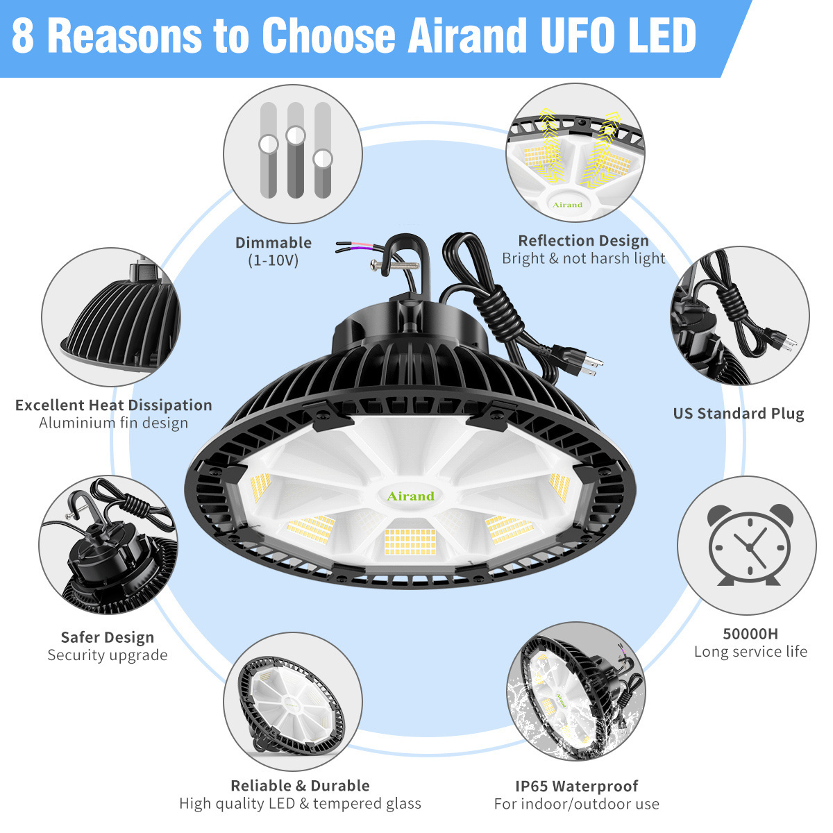 High Brightness Warehouse LED Light 200W Lighting Fixture 200 Watt LED UFO Lamp Industrial High Bay Light