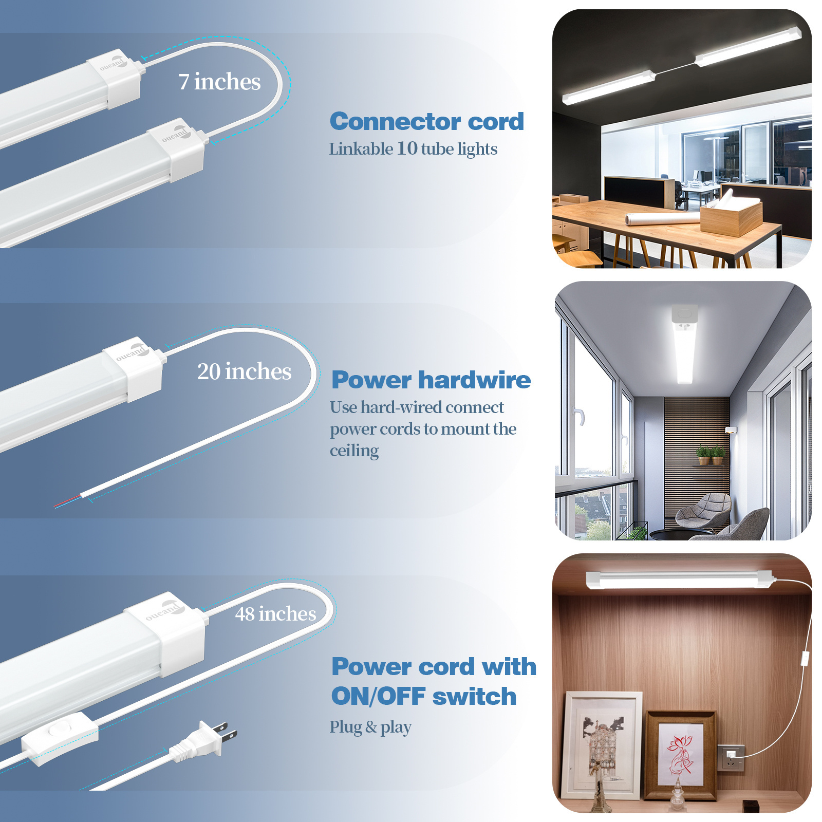 IP66 4ft LED Tri-proof Lamp 36W Commercial Garage Tube Lamp Waterproof Lighting Fixture Led Batten Light