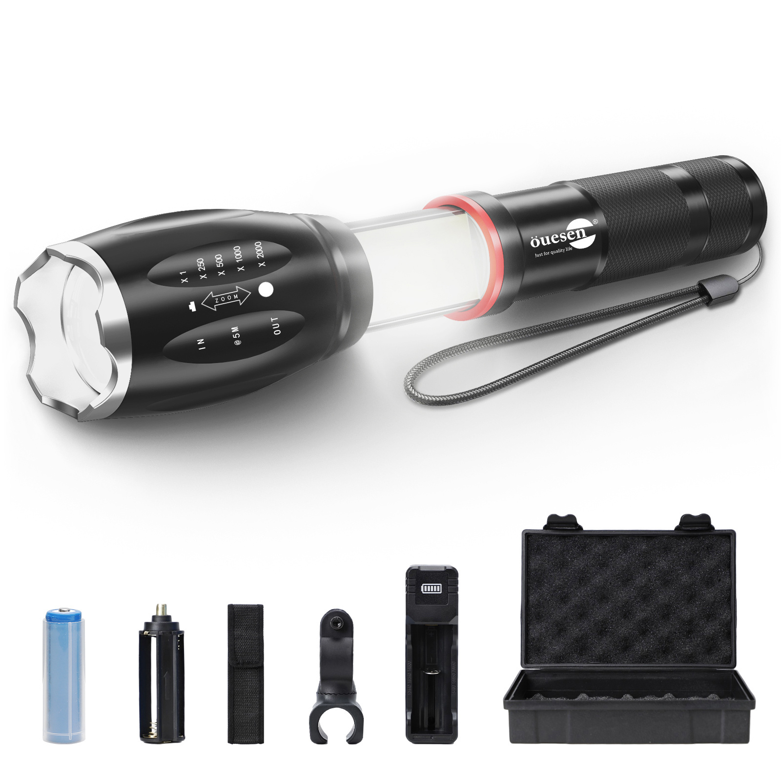 Hot Sale T6 Bulk LED Handheld Flashlight Rechargeable 18650 Battery Cheap Flashlights