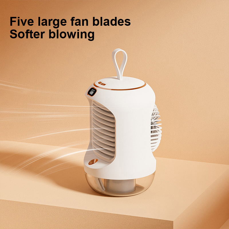 2022 Newest Handheld 3 in 1 Portable Fan Humidifiers Led Lights Mist Soft Wind Rechargeable Mini Cooling Fans