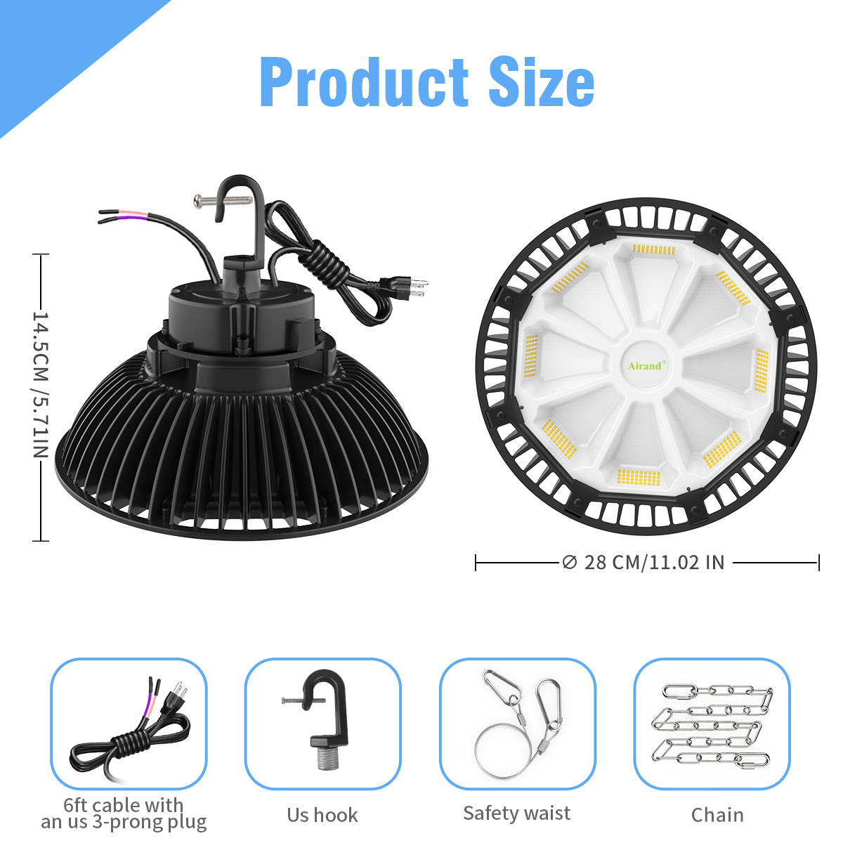 Warehouse delivery commercial industrial lamp UFO round industrial and mining lamp IP65 LED industrial and mining lamp