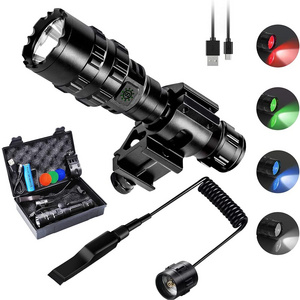 High quality IP44 5 modes tactical laser flashlight led rechargeable tactical laser flashlight