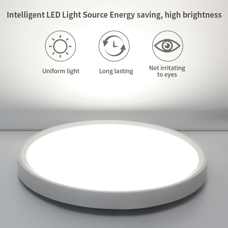 Slim 26mm Round Ceiling Panel Light 24W High Lumens 2400LM Waterproof IP44 Flush Mount LED Panel Lamp