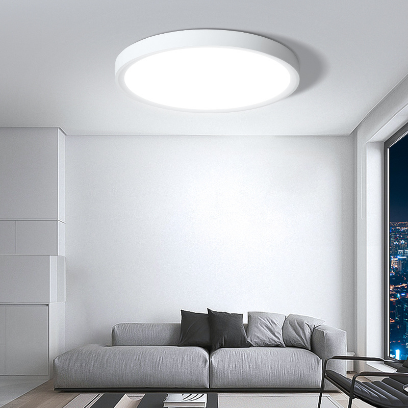 Slim 26mm Round Ceiling Panel Light 24W High Lumens 2400LM Waterproof IP44 Flush Mount LED Panel Lamp