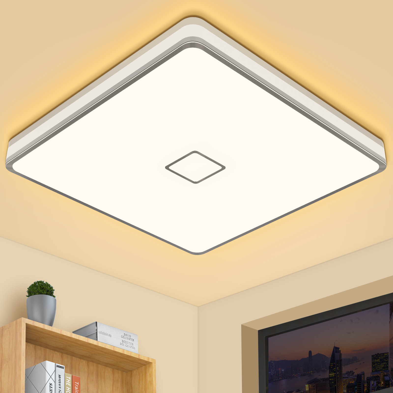 Household Decoration Square Led Ceiling Lamp 24w Warm Bedroom No Flicker Lights Lighting Ceiling Fixture