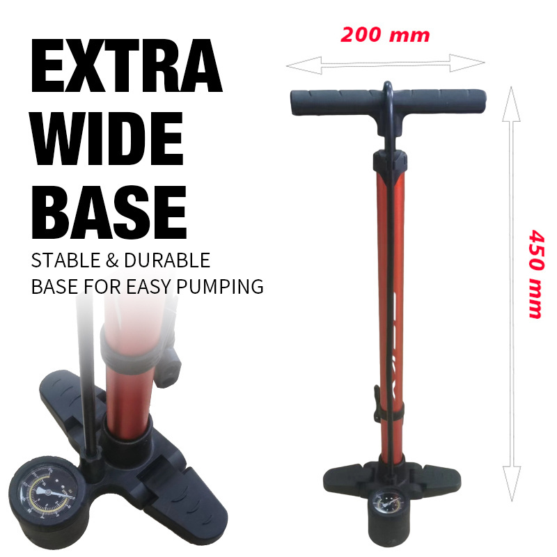 High-pressure Bike Floor Pump Plastic Base Air Pump Universal Aluminum Alloy Bicycle Pump