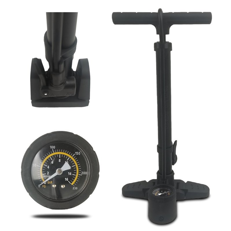 High-pressure Bike Floor Pump Plastic Base Air Pump Universal Aluminum Alloy Bicycle Pump