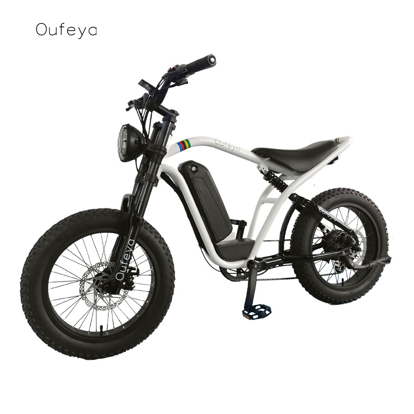 Oufeya Beach Electric Bike 350 500W 750W Motor Electric Bicycle 20 Inch Beach Cruiser Chopper Bike