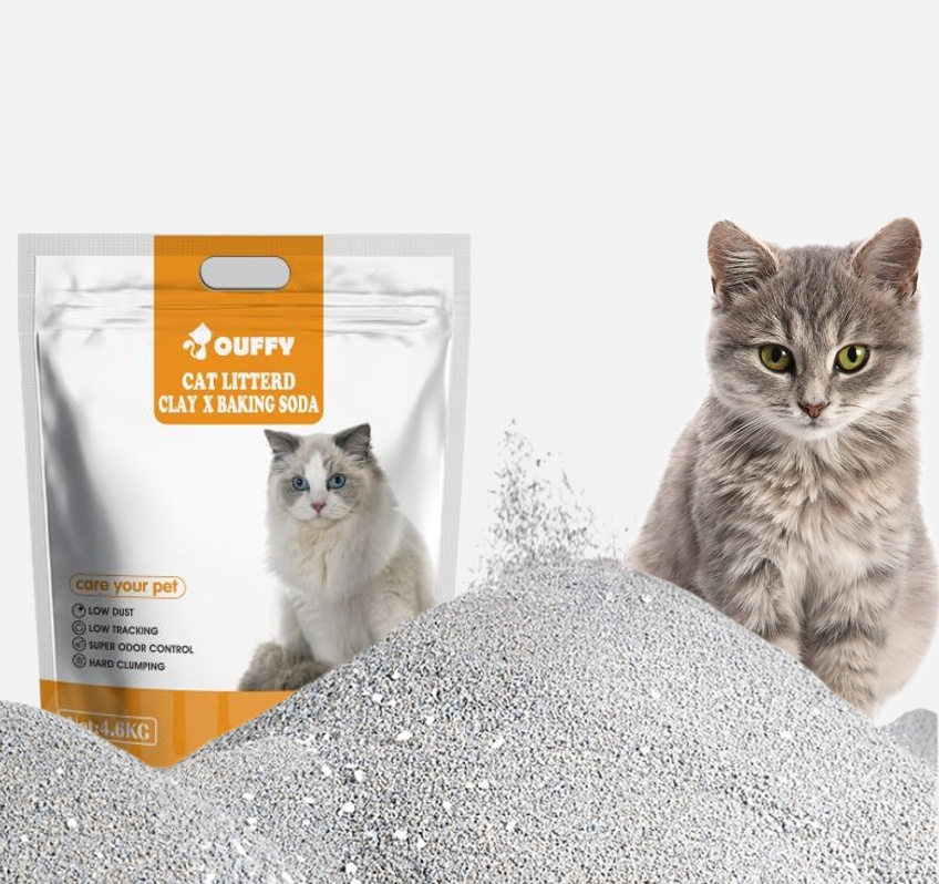 High quality low dust mineral broken cat litter with zeolite and baking soda deodorizer