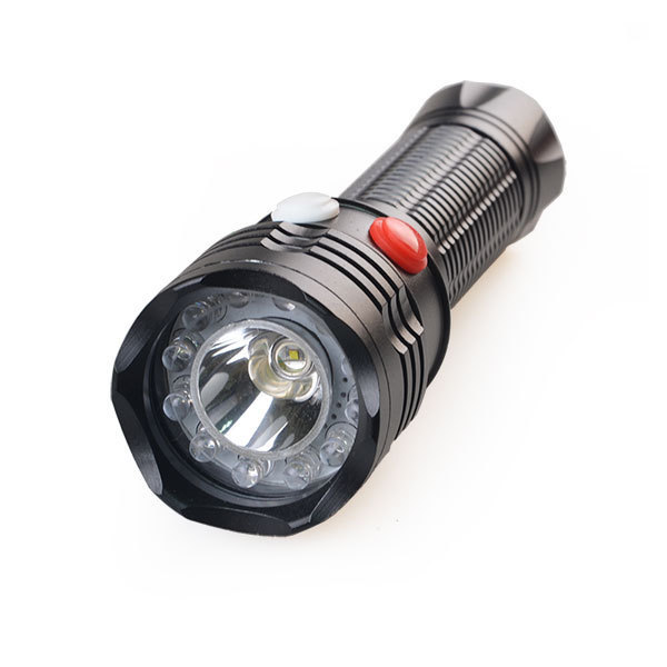 High Power maintenance strong magnetic red green white strong light Rechargeable LED Flashlight  Torch Tactical Flashlight