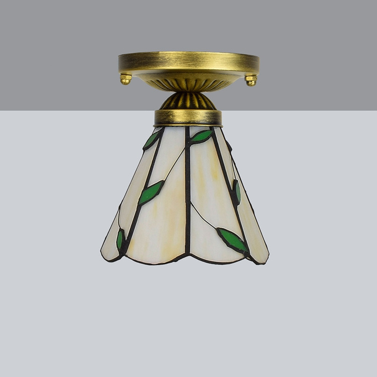 Tiffany Corridor Ceiling Light European Green Glass Bud Bedroom Ceiling Lamp Balcony Hallway Porch Ceiling Lighting Fixtures