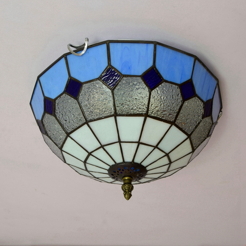 12 Inch Vintage Handmade Stained Glass Lamp kids room Ceiling pendant bedroom Light lamp shade Fixtures House Lighting Led