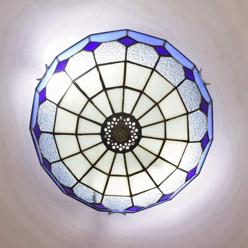 12 Inch Vintage Handmade Stained Glass Lamp kids room Ceiling pendant bedroom Light lamp shade Fixtures House Lighting Led