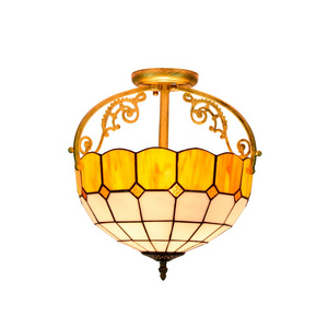 Vintage Handmade stained glass pendant lamp for Living room bedroom kitchen lights Tiffany ceiling ideas pendant light modern