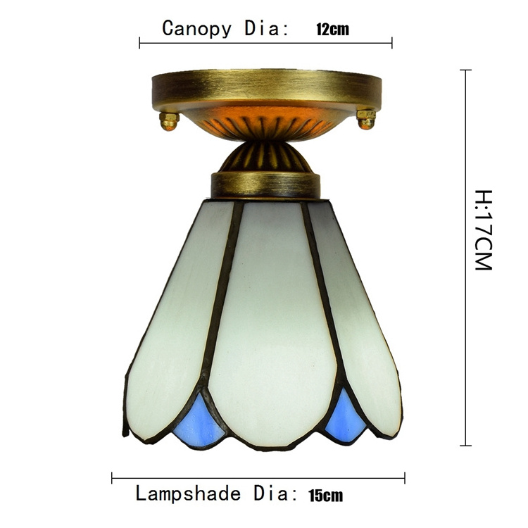 Price Fan with Light Panel Modern Tiffany Style French Lighting Lamp White Color Stained Glass Flush for Sale Led Ceiling Lights