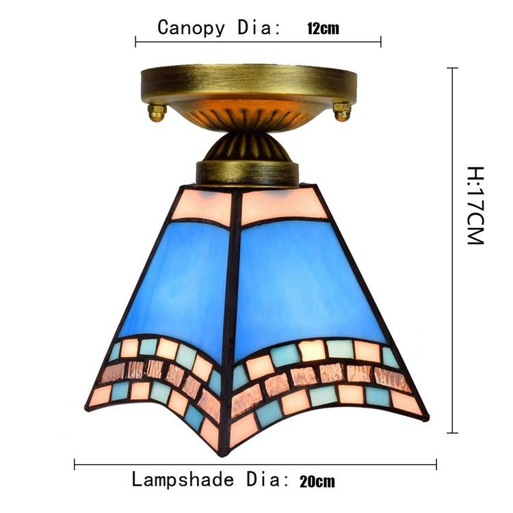 Tiffany  Lamp Small Glass Crystal Lights Modern Flush Mount Pendant Fancy Luxury Fixtures Lighting Ceiling Light