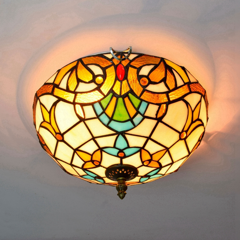 Ceiling Lamps Simple Led Wholesale Style Lighting And Decor 12 Inch Tiffany Lamp Yellow Stained Glass