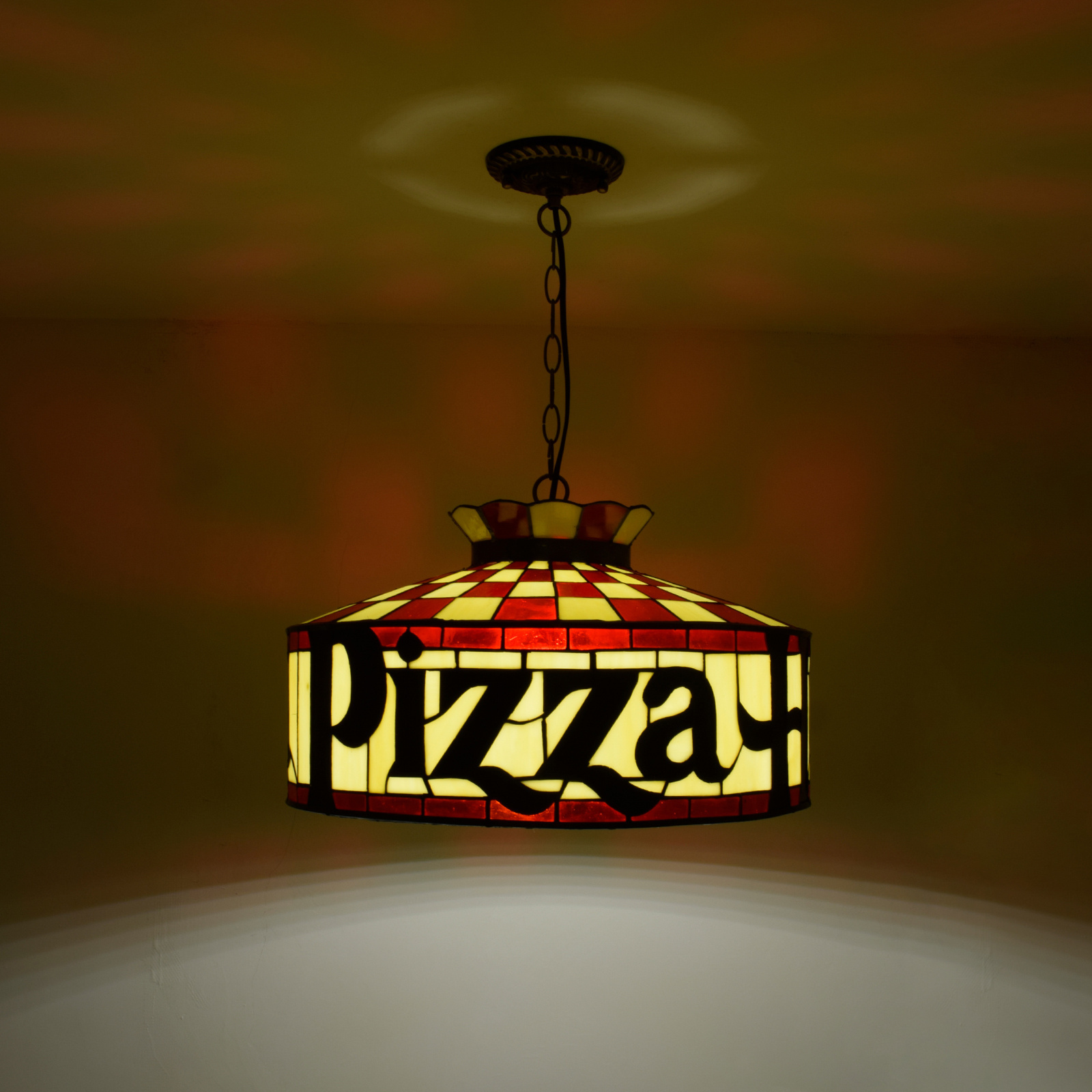 Vintage Unique Beautiful Pizza Restaurant Lamp stained glass ceiling light tiffany style lamps chandeliers & pendant lights